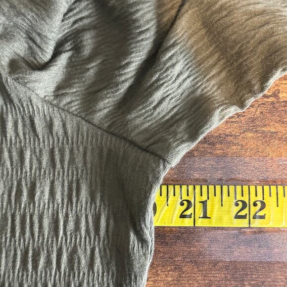 Madewell Crinkle Knit Cardigan XL Olive Green Cotton Blend Preppy Normcore EUC - Picture 3 of 8